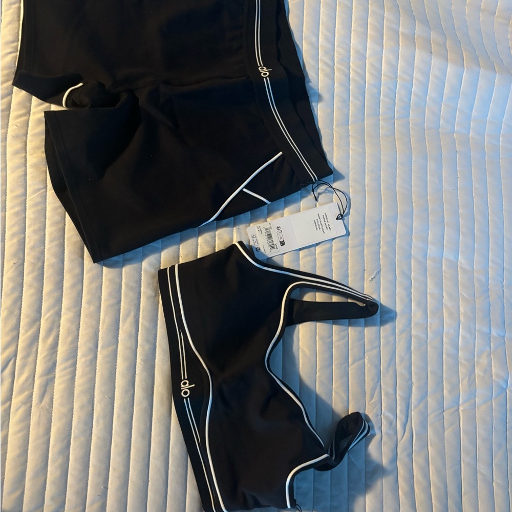 ALO Yoga Black and White Activewear Set